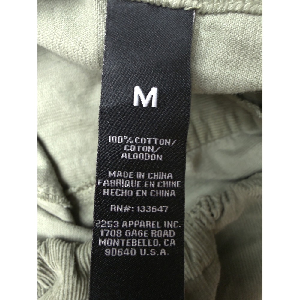 Girl-ish Los Angeles Olive Green Corduroy Mid Rise Utility Jogger Pants Size M - Picture 8 of 9
